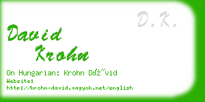 david krohn business card